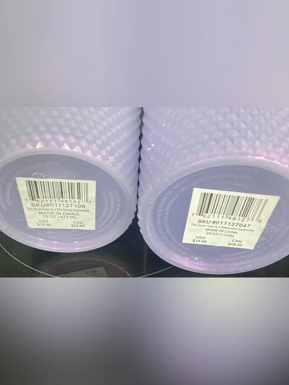 Starbucks 2021 Icy Lavender Studded Tumbler Pair